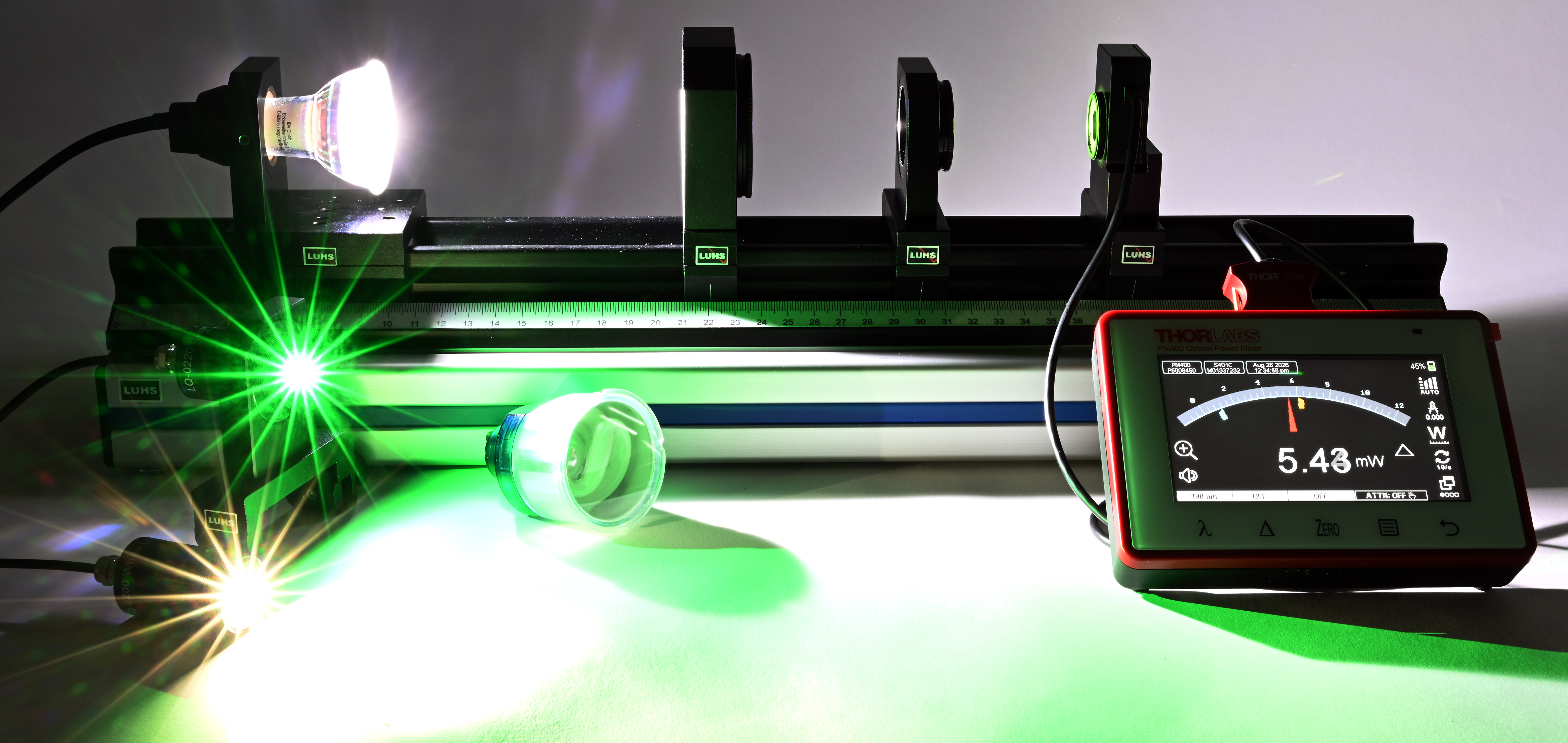 Pr:YLF Emission Spectrum with Laser Lines